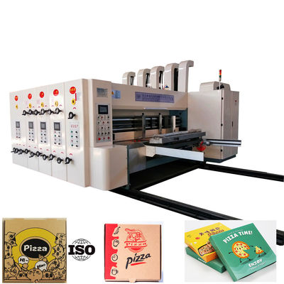 Mesin Pembuat Kotak Pizza Akurasi Tinggi, Pemotong Mati Pencetakan Kotak Flexo Otomatis