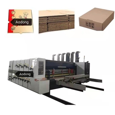 Mesin Pembuat Kotak Karton Pizza Bergelombang Flexo Printing Slotting