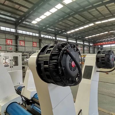 Pabrik Kertas Hidrolik 380v Otomatis Roll Stand Shaftless Ke Lini Produksi Karton